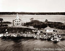 Great Captain Island Lighthouse, Warwick, Rhode Island - Historic Photo Print