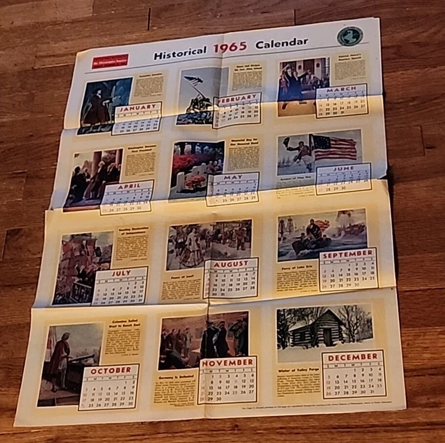 1964 Philadelphia Inquirer Newspaper Historical 1965 Calendar Poster Pin Up  Rare | eBay