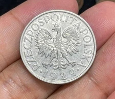 1929 Poland One Zlotych Coin High Value