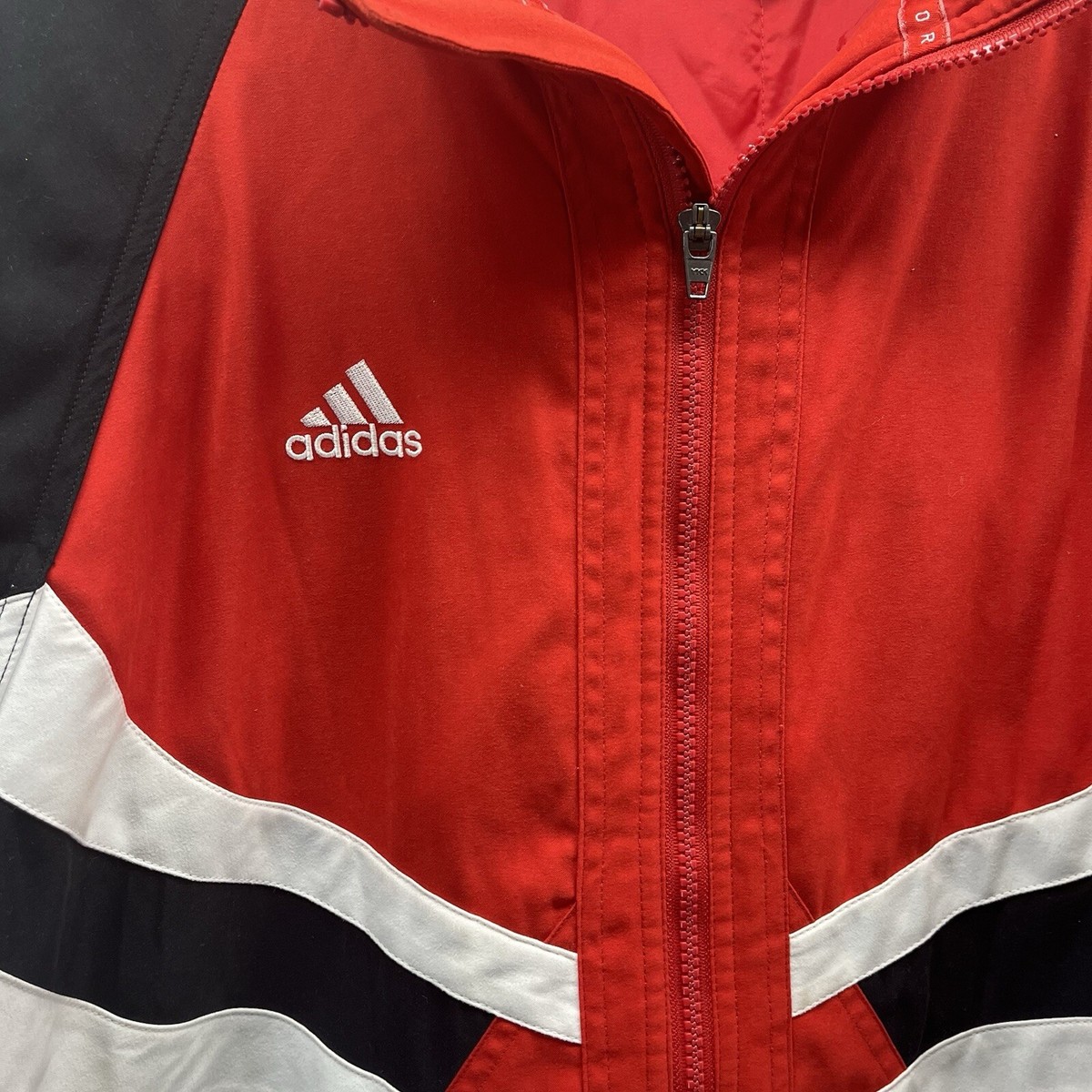 Rare 90s Adidas Predator Soccer Quarter Zip Jacket Size Large Red