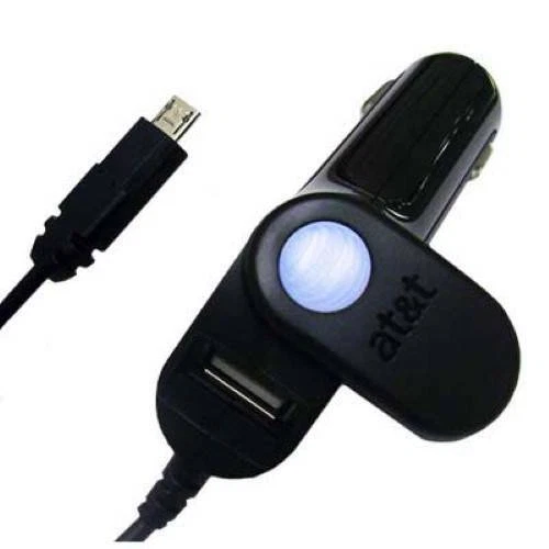 New OEM Original AT&T Car Charger Micro USB With USB Port For Samsung LG HTC - Image 2 of 2