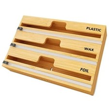 Wrap Dispenser Cutter and Labels Plastic Wrap Aluminum Foil Wax Paper Dispenser