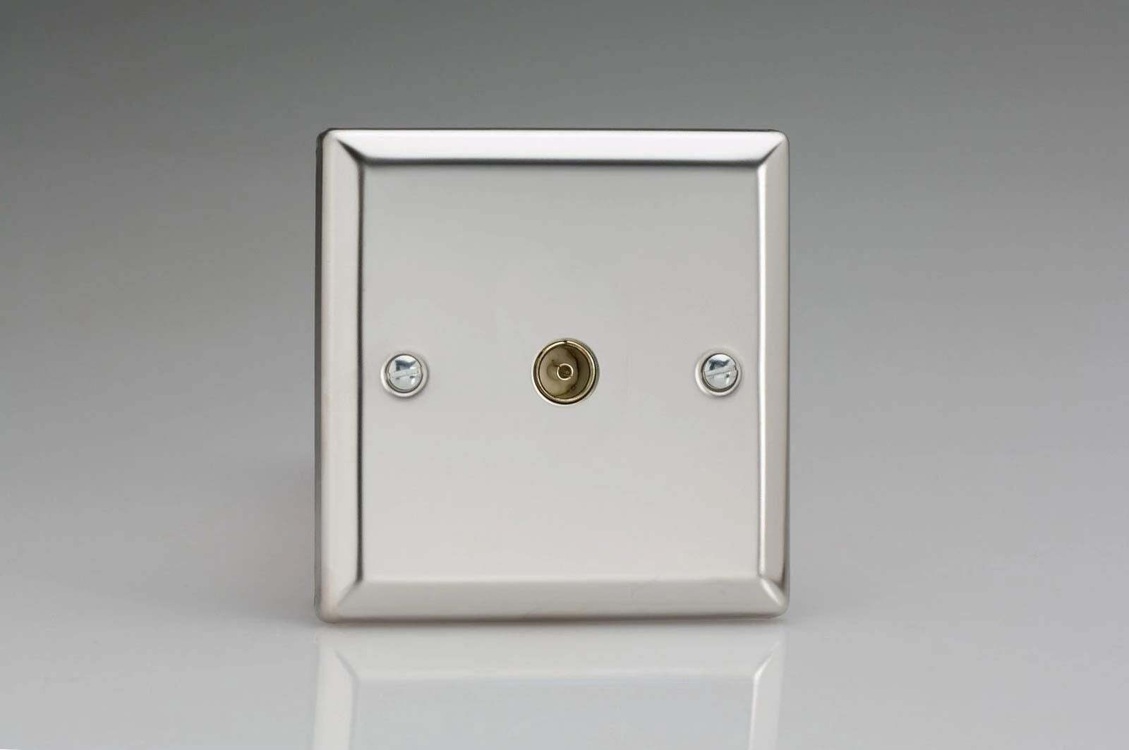 Varilight 1-Gang TV Socket, Co-Axial Chrome