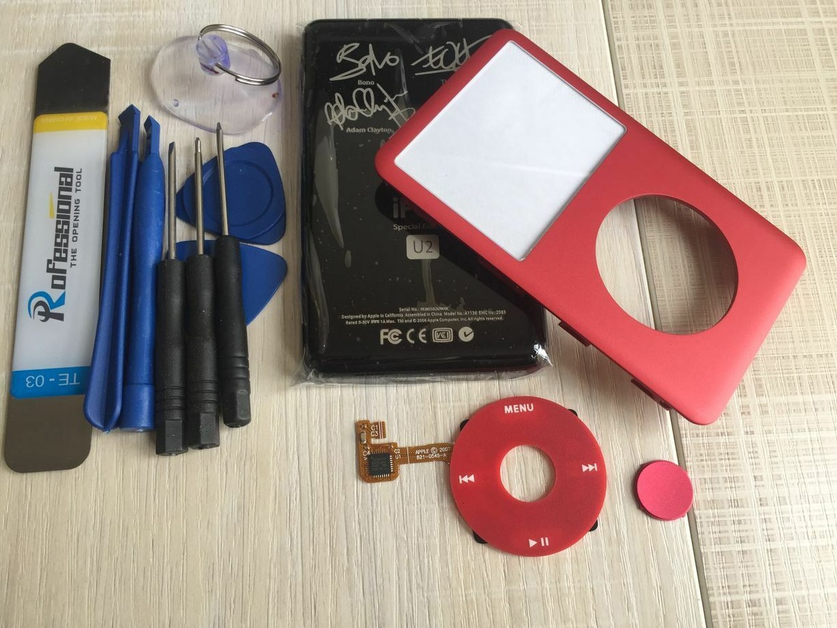 iPod classic 160GB フロントU2カスタム仕様　一連動作OK iPod Classic 6th 160GB U2 Back + Red Faceplate Housing Case +