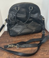 Steve Madden Black Quilted w Gold Studs Crossbody Handbag Purse