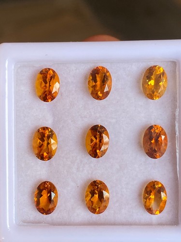 Lotto all'ingrosso ovale 7x5 mm PIETRA PREZIOSA NATURALE CITRINO GIALLO DORATO SCINTILLANTE - Foto 7 di 7