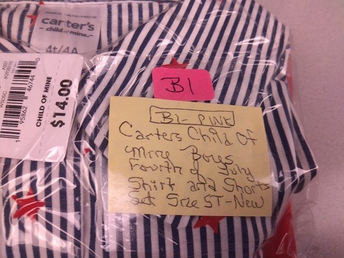 Carter's Child Of Mine Boys Fourth Of July Shirt And Shorts Set Size 4T - New - Picture 20 of 21