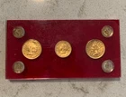 3 GOLD LIBERTY COINS LOVE TOKENS ENGRAVED INITIALS IN NICE PLASTIC HOLDER
