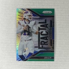 2025 Panini Prizm - Josh Allen Green Fractal Prizm #14 Buffalo Bills