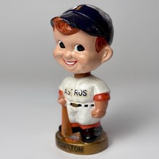 Vtg Houston Astros Bobblehead/Nodder, Blue Cap, Bat and Gold Base, ‘66-‘71 Japan