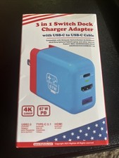 65W 3 IN 1 Switch Steam Dock Fast Charger Adapter 4K HD for Switch Steam TV HDMI