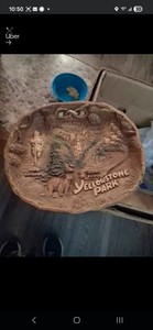 Yellowstone National Park Souvenir 3D Faux Wood 12" Bowl Plate Old Faithful Taco