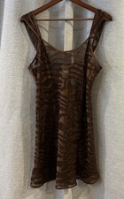 Vintage California Miss Zebra Print Nightie Brown Size Medium