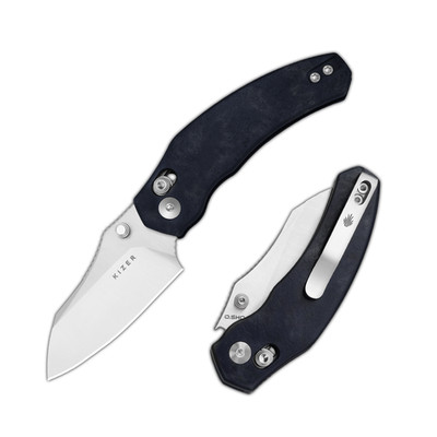 Kizer Mini Bulldog Folding Pocket Knife Nitro-V Blade Richlite Handle V3672SA3