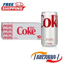 Diet Coke Mini-Can 7.5oz, 10 Pack (Package May Vary)