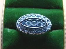 Lovely Vintage Engagment Ring, Rhodium S A, ZIRCONIA Stones, Size 8