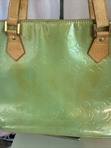 Louis Vuitton Houston Green Patent Vernis Leather Handbag Double Handle W/ COA - Picture 4 of 23