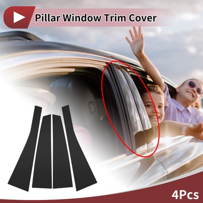 4 Pcs Car Door Pillar Window Trim for Toyota Alphard 2008-2014 Black
