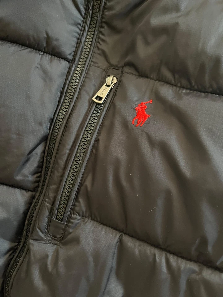 Polo Ralph Lauren Hooded Puffer Jacket Coat - Black (Black) - Size M - Imagen 3 de 4