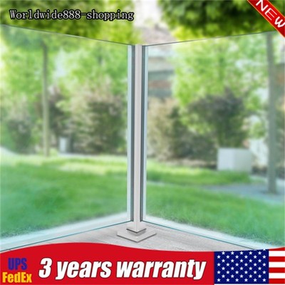 Glass Railing Post, 304 Stainless Corner Post 35.8in Cannot Add Handrail Version