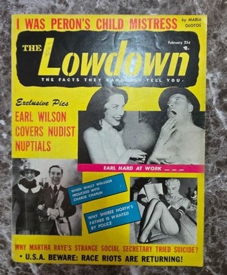 Vintage Magazine THE LOWDOWN February 1956  EARL WILSON Sheree North RARE