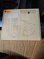 Multi Dog Training System Rechargeable and Waterproof 2 Collar  and Remote Black