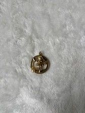 Vintage Faux Gold Ballerina Necklace Pendant w/ Faux Pearls