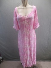 A New Day Size M Womens Pink Floral 3/4 Sleeve Scoop Neck Casual Maxi Dress 746