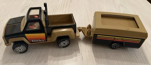 Vintage 1979 Tonka Truck and Pop Up Camper