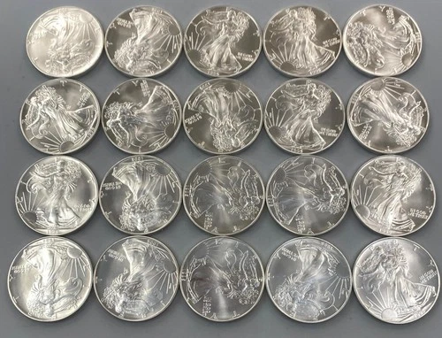 20 1995 BU US 1ozt .999 Silver Eagle $1 w/tube scarce L24189