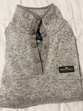 Simply Southern Womens Medium Quarter Snap Heather Gray Fleece Pullover