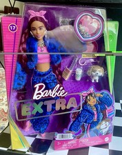 2022 Mattel~#17 Barbie Extra~Burgundy Braids Blue Fur Jacket~articulated