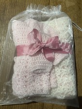 2 Piece Layette Hand-Crochet Baby Blanket  Sweater Made In USA -FREE SHIPPING
