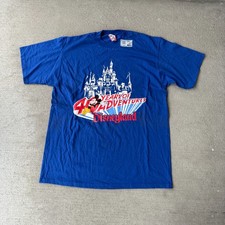 Vtg Disney Unisex T-Shirt Blue Disneyland 40 Years Of Adventures USA Made XL NWT