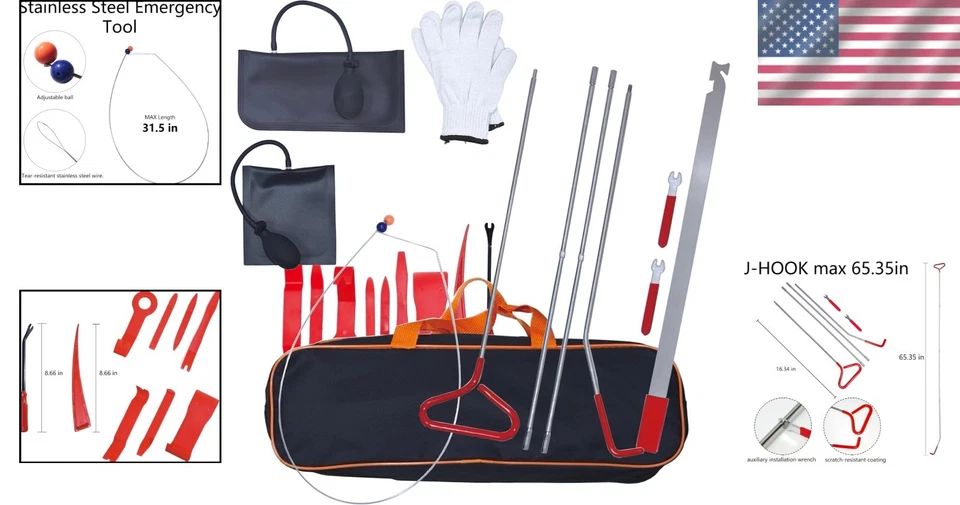 Portable Car Tool Set with Durable Airbag & Screwdriver - Image 2 of 4