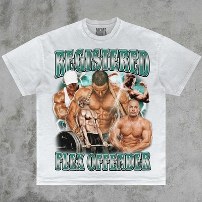Funny Gym Meme Shirt | Registered Flex Offender Workout Tee