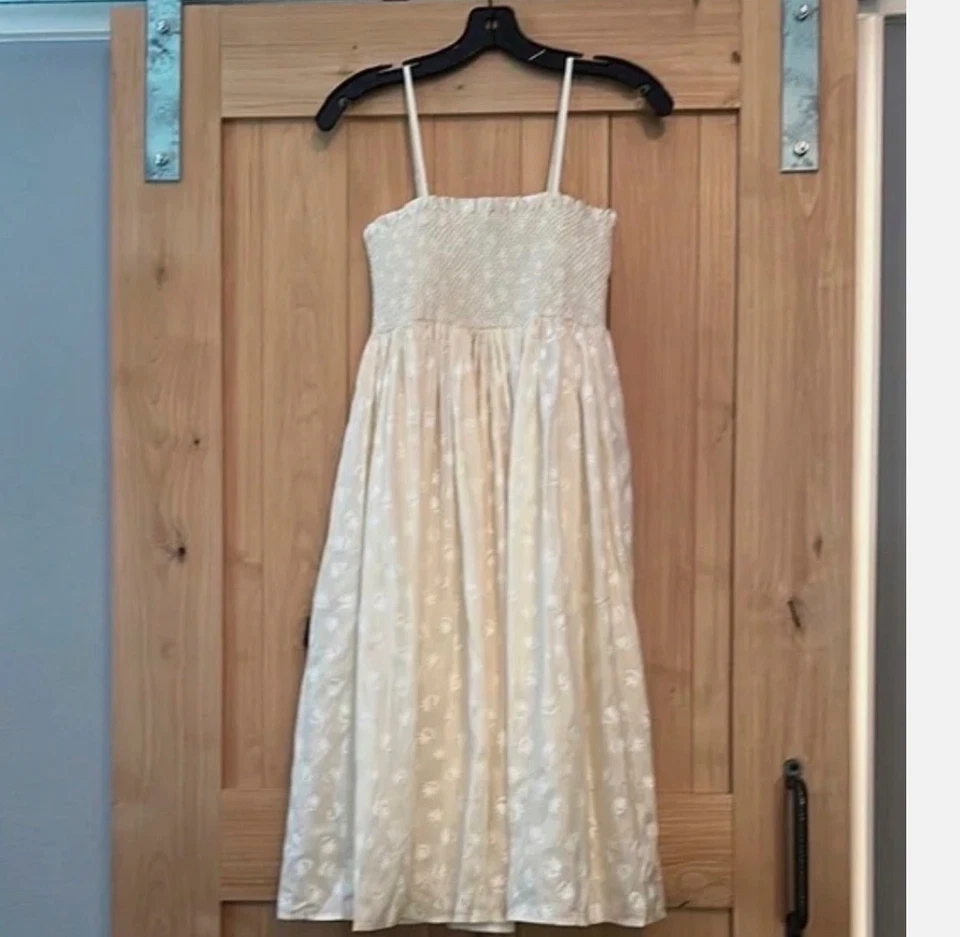 Vestido ajustado de seda Tory Burch - Talla 4 - Beige estampado de margaritas dispersas - $798 nuevo sin etiquetas Foto 2 de 4