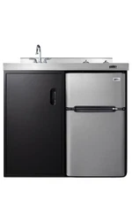 Summit C39ELGLASSBK 39"W All-In-One Kitchenette - Grey