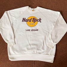 Vintage Hard Rock Cafe Las Vegas Sweatshirt XL White Made in USA Raglan Pullover