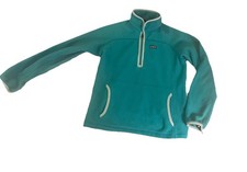 Patagonia Pullover Girls Medium 10 Aqua Re-Tool Snap Fleece Quarter Snap vintage