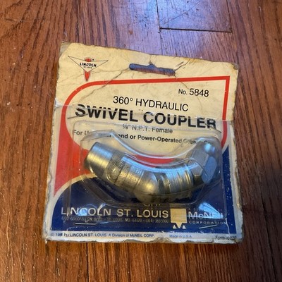 Vtg Lincoln Industrial Adjustable 360 Degree Swivel Coupler - 5848 NOS Sealed
