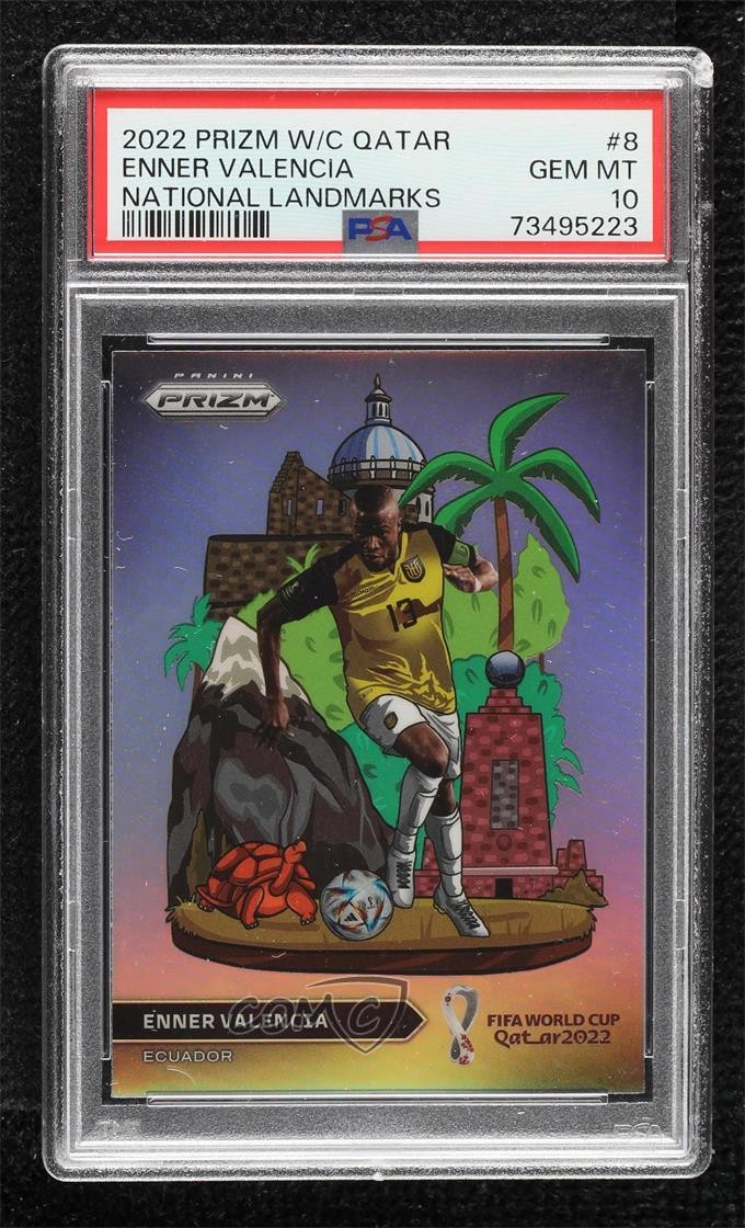 2022 Prizm World Cup Qatar National Landmarks Enner Valencia PSA 10 GEM MT 1fl4