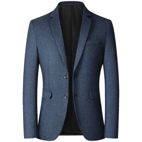 Men Business Casual Button Slim Fit Suit Coat Tops Formal Work Blazer Jacket - Afbeelding 1 van 12