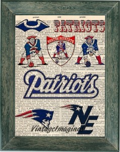 New England Patriots Art Print On Vintage Dictionary Page 8x10 Poster Decor Gift Ebay