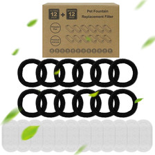 24 PCS Cat Fountain Filters, 12 Filters 12 Sponges