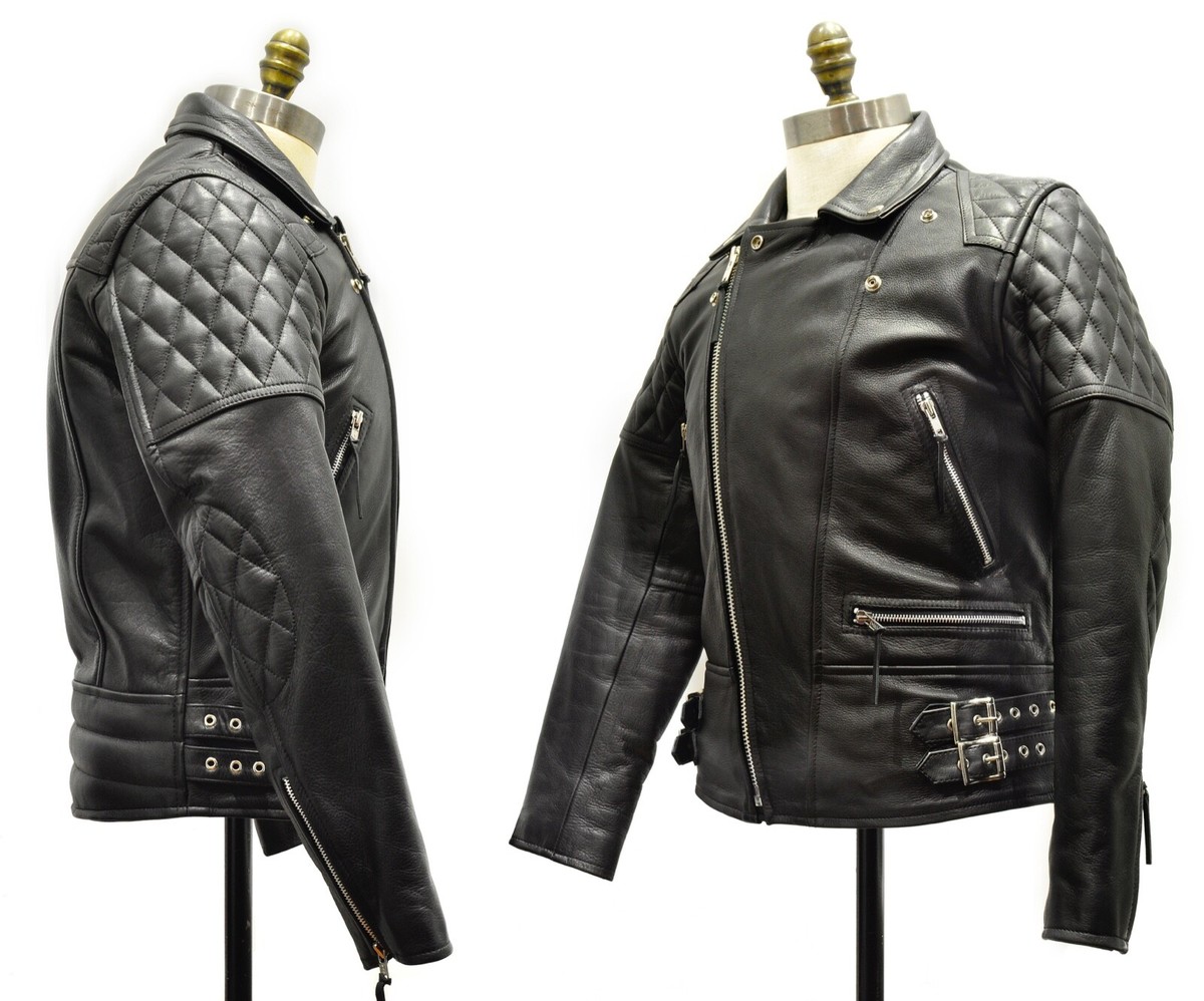 Biker Leather Jacket Gallanto Diamond UK Small 40 in chest