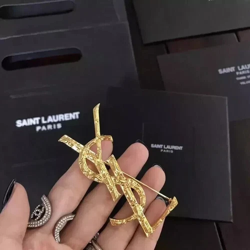 Y.ves Saint Laurent Brooch Classic Gold Brooch Versatile Temperament Gifts Hot - Picture 6 of 14