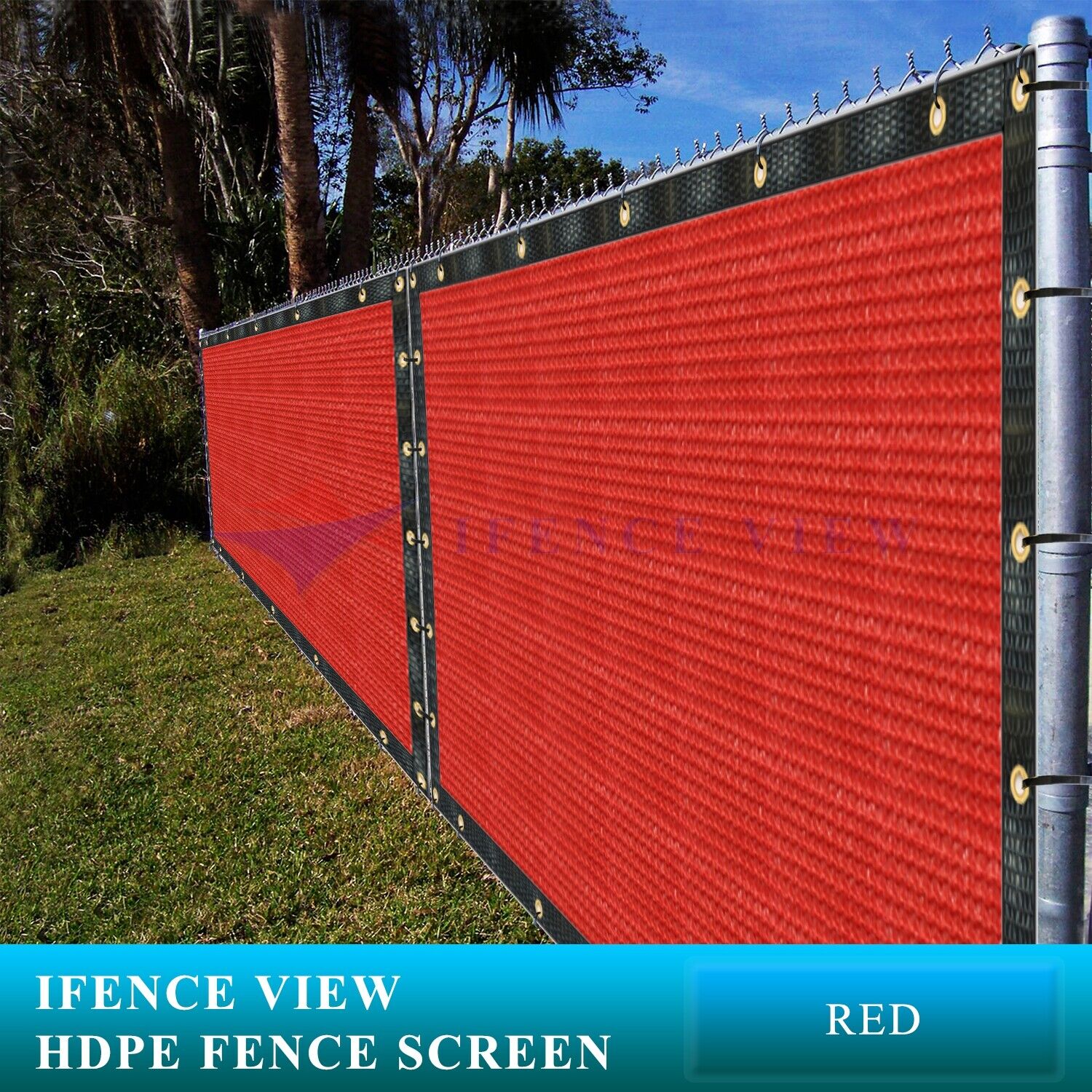 Ifenceview 7'x3'-7'x100' FT Red Fence Branded goods Privacy half Mesh Net Screen Ga