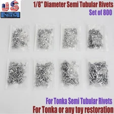 For Tonka Semi Tubular Rivets 1/8" Diameter 800 Pcs Super Assortment Toy Part US