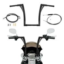10" Rise Ape Hanger Bar Handlebar Kit For Harley Sportster XL883N XL883C Non-ABS